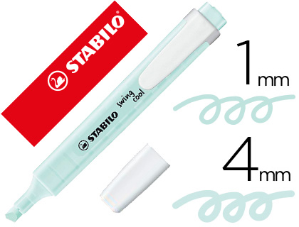 SURLIGNEUR STABILO SWING COOL PASTEL MODLE DE POCHE AVEC AGRAFE TRAC 1/4MM COLORIS TOUCHE DE TURQUOISE