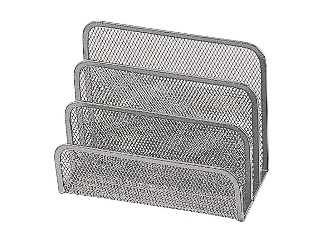 TRIEUR ENVELOPPES Q-CONNECT MTAL MESH MAILLE MTALLIQUE 3 COMPARTIMENTS COURRIER 175X140X80MM COLORIS ARGENT